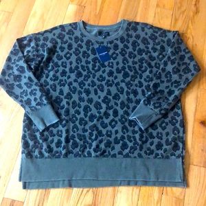 Lucky brand women’s leopard crew sweatshirt